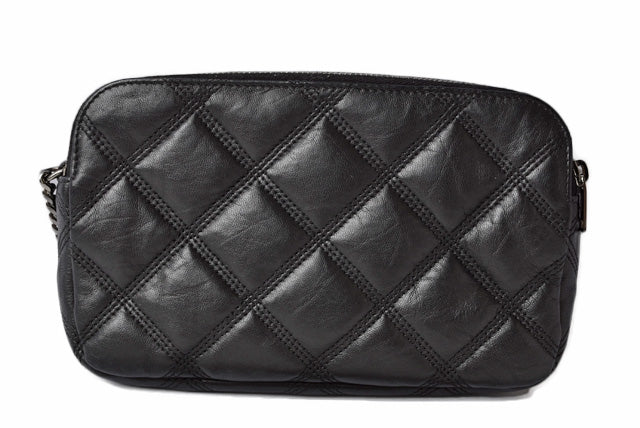 Saint Laurent- Becky Double Zip Pouch Mini Bag Clutch Bag Leather Black Saint Laurent