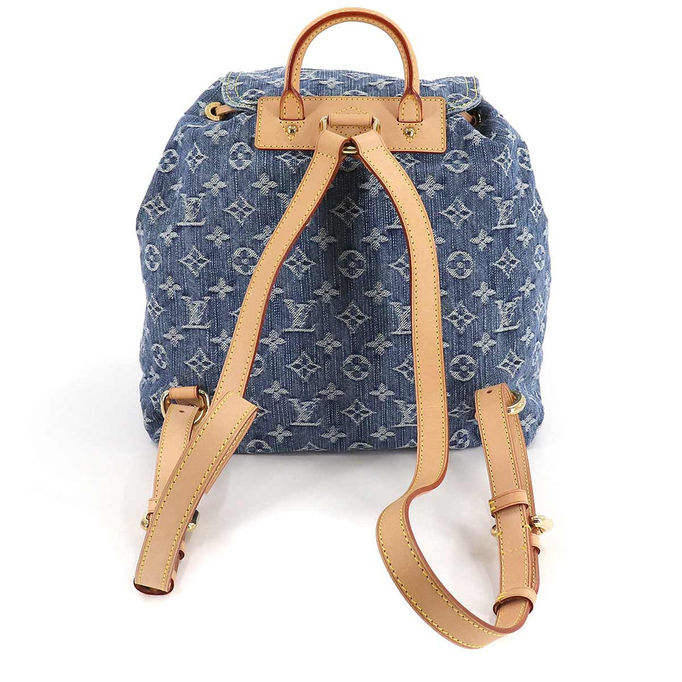 Louis Vuitton Monogram Denim Sac GM Backpack Rucksack Blue