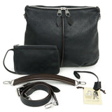 Louis Vuitton Beaubourg Hobo MM Mahina Leather Shoulder Bag Black