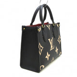 Louis Vuitton On The Go PM Tote Bag Black Beige Embossed Noir