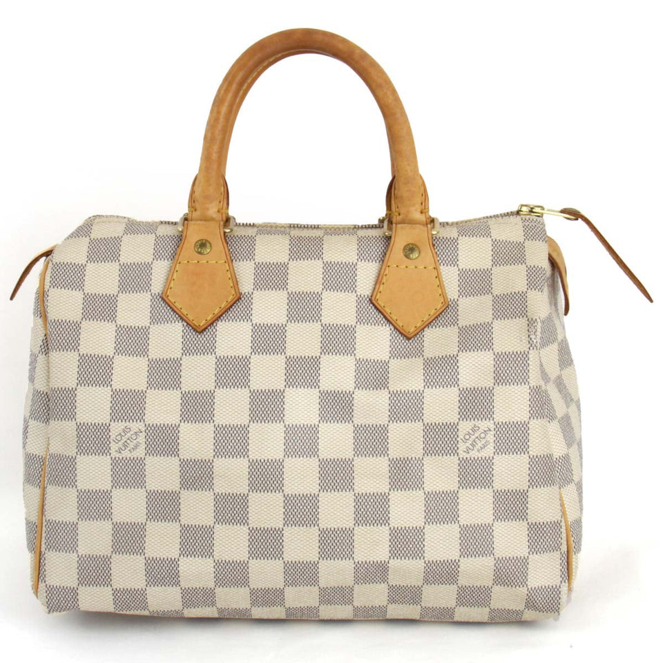 Louis Vuitton Speedy 25 Handbag Damier Azur Canvas Damier Azur