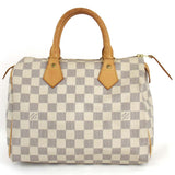 Louis Vuitton Speedy 25 Handbag Damier Azur Canvas Damier Azur