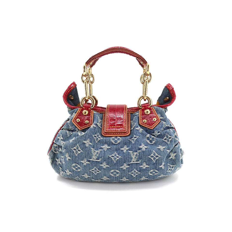 Louis Vuitton Monogram Denim Pleaty Aligator Shoulder Bag