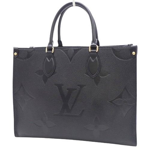 Louis Vuitton Monogram Emplant Noir On The Go MM Tote Bag Shoulder Bag Black