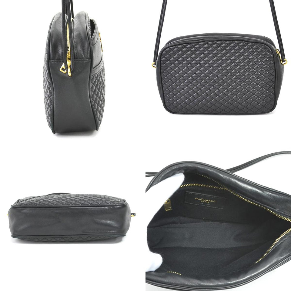 Saint Laurent- Shoulder Bag Leather Black Gold