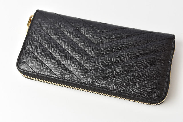 Saint Laurent- Paris Outlet Wallet Long Wallet Leather Black