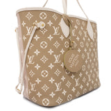 Louis Vuitton Tote Bag Monogram Implant Neverfull MM Beige