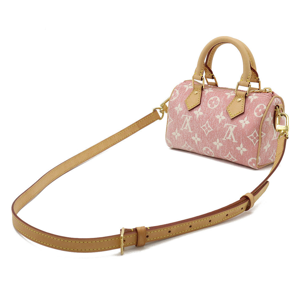Louis Vuitton Monogram Denim Nano Speedy Handbag Mini Bag