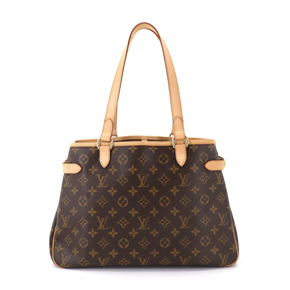 Louis Vuitton Monogram Batignolles Horizontal Tote Bag Brown Gold Metal Fittings