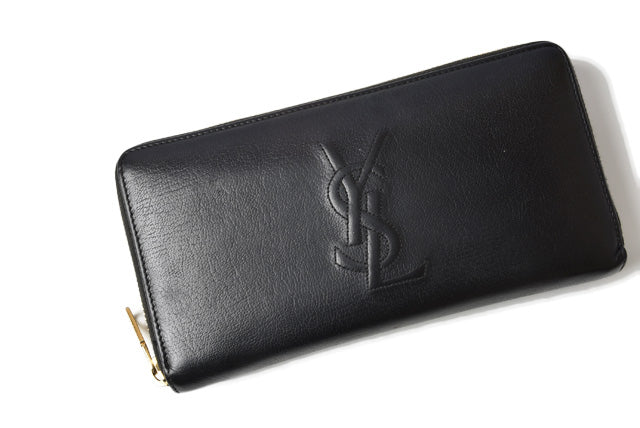 Saint Laurent- Paris Wallet Long Wallet Round Zipper Leather Black