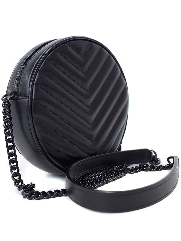Saint Laurent- Paris Vinyl Chain Shoulder Bag Black