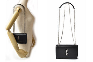 Saint Laurent- Paris Chain Shoulder Bag Sunset Leather Black