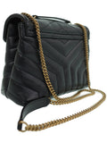 Saint Laurent- Paris Lulu Small Leather Chain Shoulder Bag Black