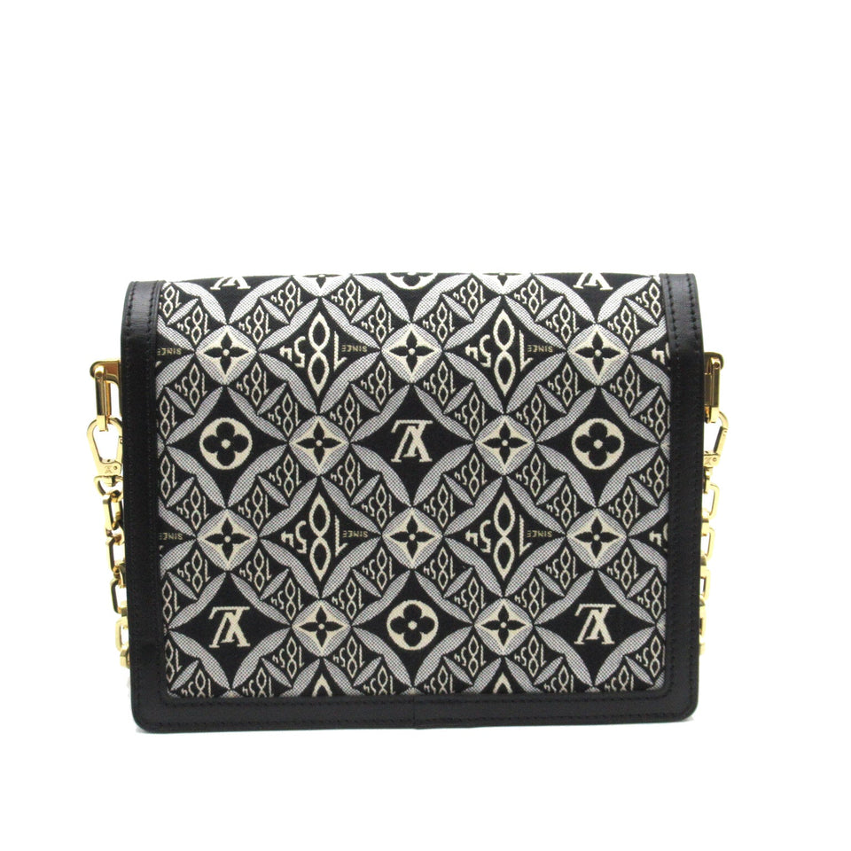 Louis Vuitton Dauphine MM Shoulder Bag Leather Monogram Black