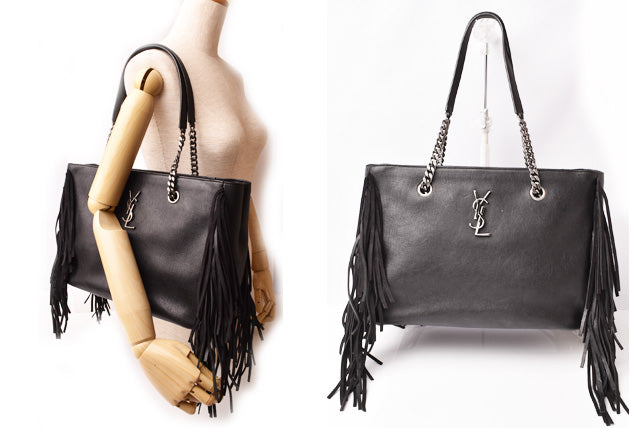 Saint Laurent- Chain Shoulder Bag Festival Fringe Black
