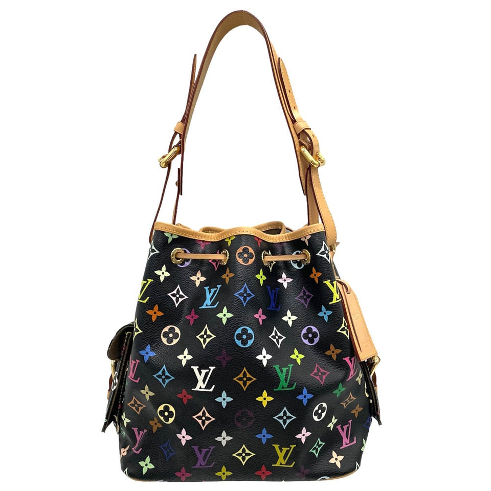 Louis Vuitton Multicolor Petite Noe Shoulder Bag Black Gold Metal Fittings