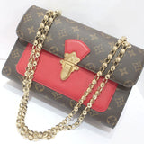 Louis Vuitton Vavin Chain Shoulder Bag Monogram Canvas Leather Red