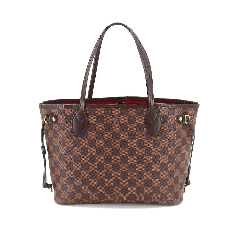 Louis Vuitton Damier Neverfull PM Tote Bag Ebene Series Brown