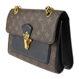 Louis Vuitton Victoire Shoulder Bag Monogram Canvas Calfskin Brown