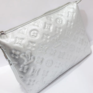 Louis Vuitton Coussin PM Monogram Embossed Lambskin Leather Silver