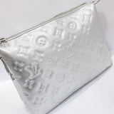 Louis Vuitton Coussin PM Monogram Embossed Lambskin Leather Silver