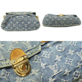 Louis Vuitton Mini Pleaty Monogram Denim Shoulder Bag Blue