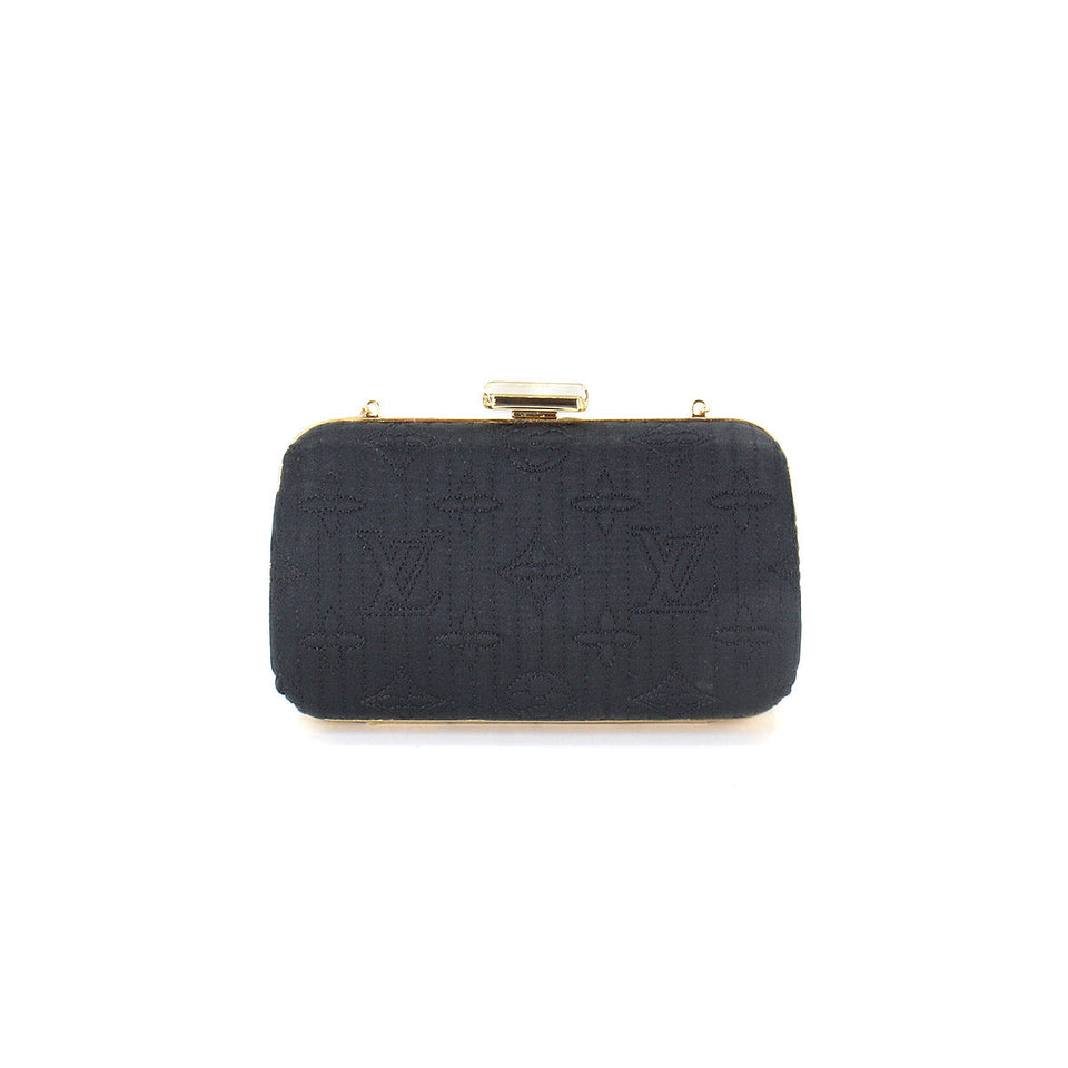 Louis Vuitton Monogram Motard Minaudière Chain Shoulder Clutch Bag Noir Black