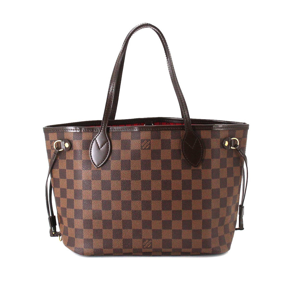 Louis Vuitton Damier Neverfull PM Tote Bag Ebene Brown