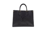 Louis Vuitton On The Go MM Shoulder Bag Monogram Implant Leather Black