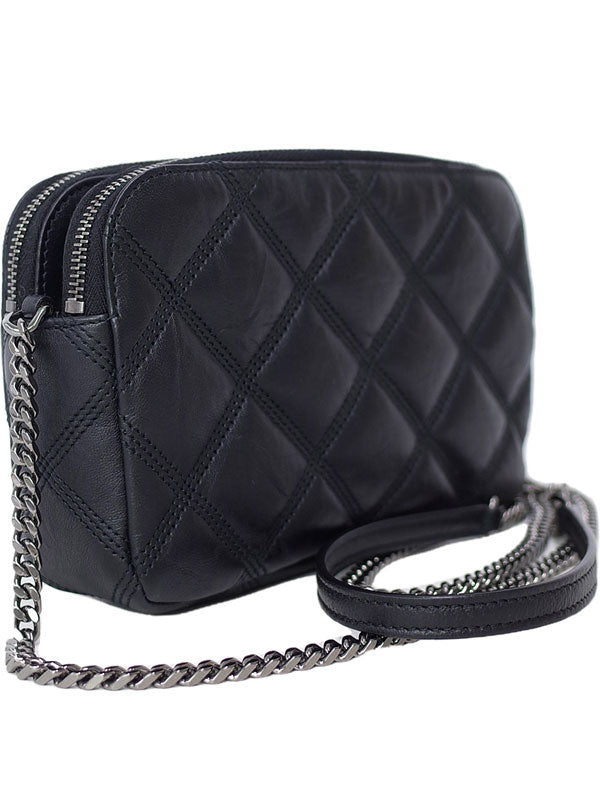 Saint Laurent- Becky Double Zip Pouch Shoulder Bag Black