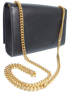 Saint Laurent- Paris Logo Kate Chain Shoulder Bag Black