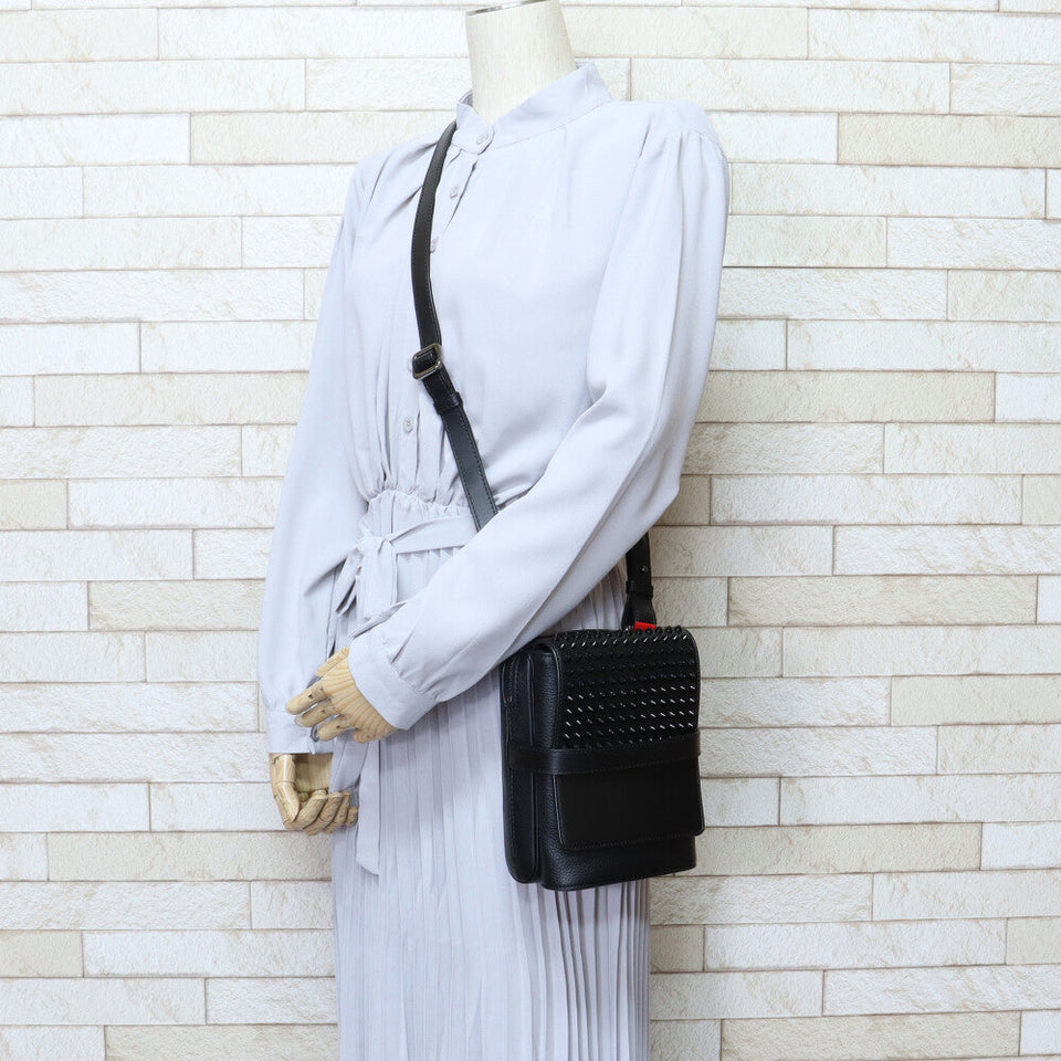 Christian Louboutin Shoulder Bag Leather Black