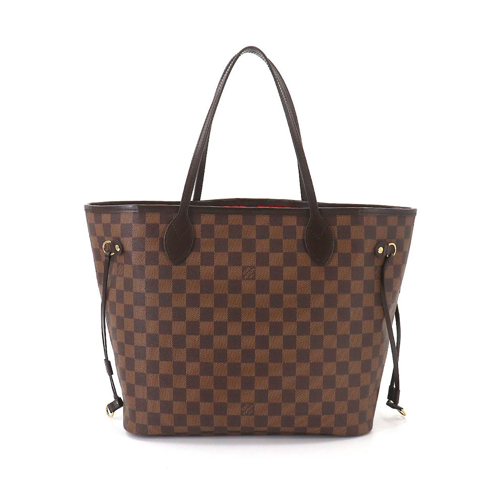 Louis Vuitton Damier Neverfull MM Tote Bag Brown Gold Metal Fittings