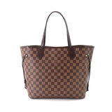 Louis Vuitton Damier Neverfull MM Tote Bag Ebene Brown Red Gold Metal Fittings