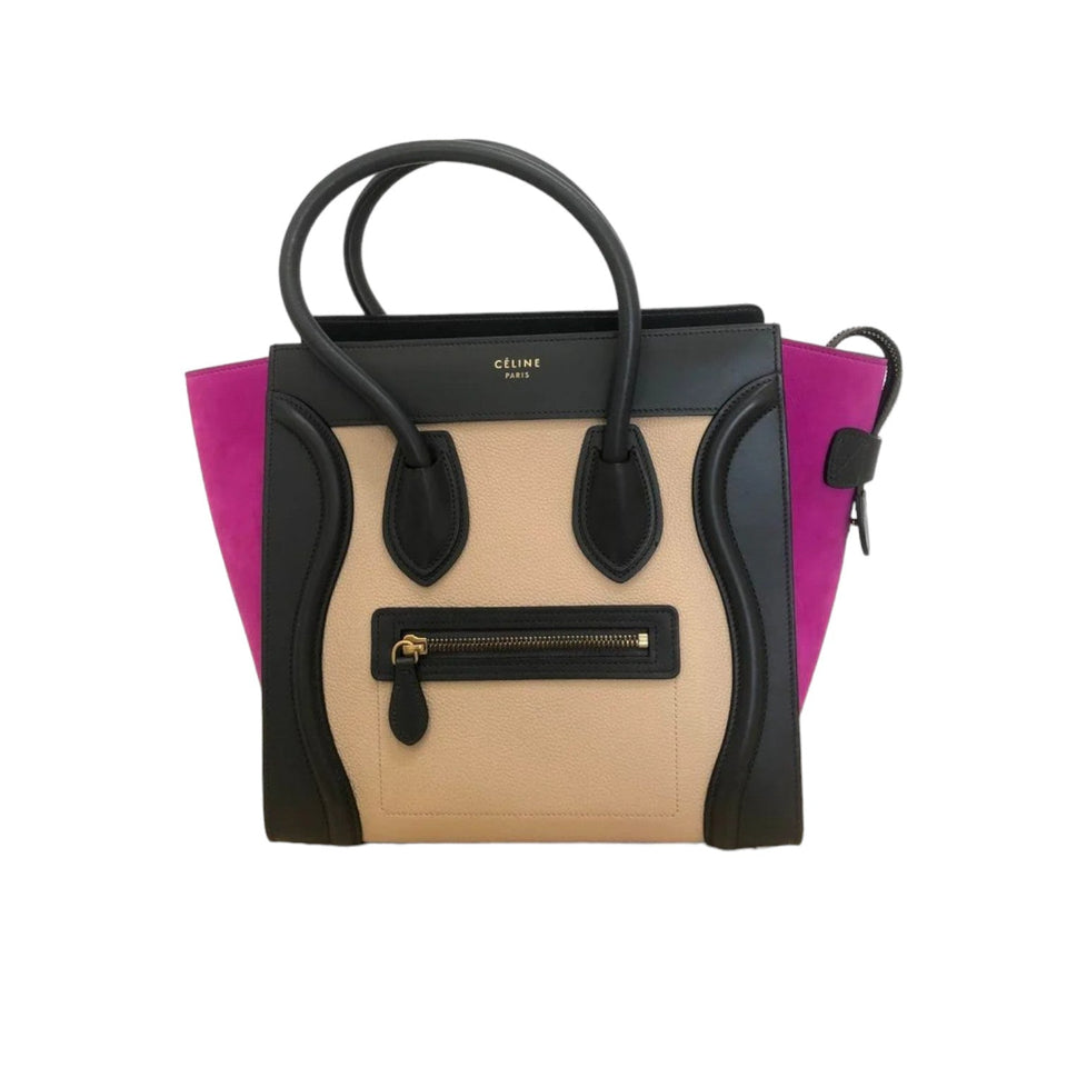 Micro Luggage Tote Grained Calfskin Tri-Color GHW