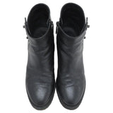 Chanel Coco Mark Turnlock Leather Short Boots