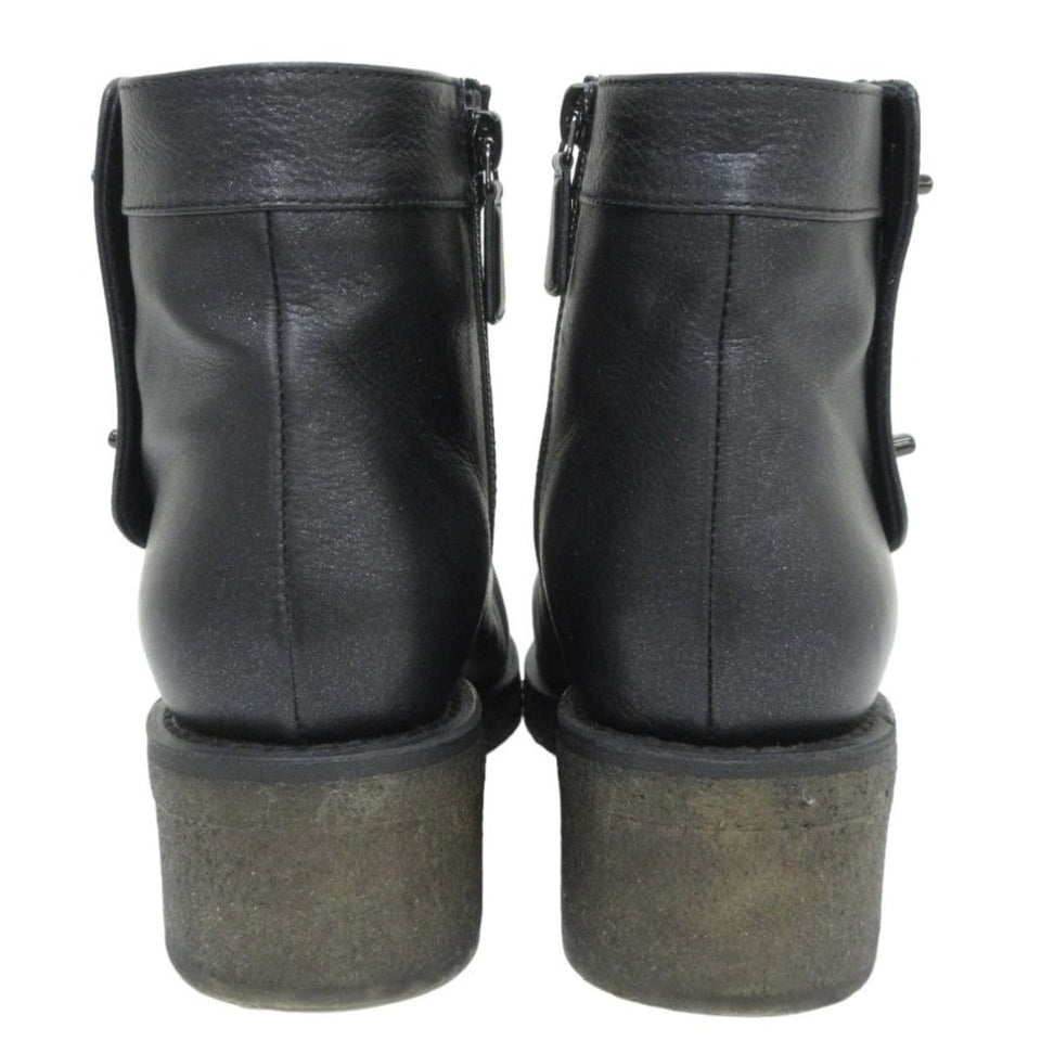 Chanel Coco Mark Turnlock Leather Short Boots