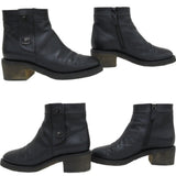 Chanel Coco Mark Turnlock Leather Short Boots