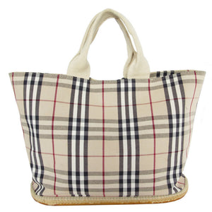 Burberry Beige Multi-Color Canvas Rubber Handbag Tote Bag ( )