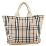 Burberry Beige Multi-Color Canvas Rubber Handbag Tote Bag ( )