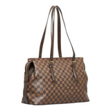 Louis Vuitton Damier Chelsea Tote Bag Shoulder Brown PVC Leather Ladies