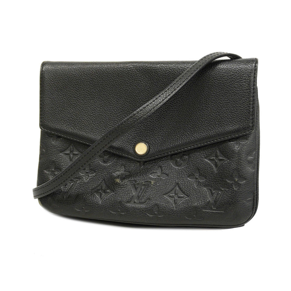 Louis VuittonAuth Monogram Empreinte Twice Women's Shoulder Bag Noir