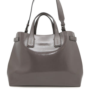 Burberry Gray Leather Handbag Shoulder Bag ( )