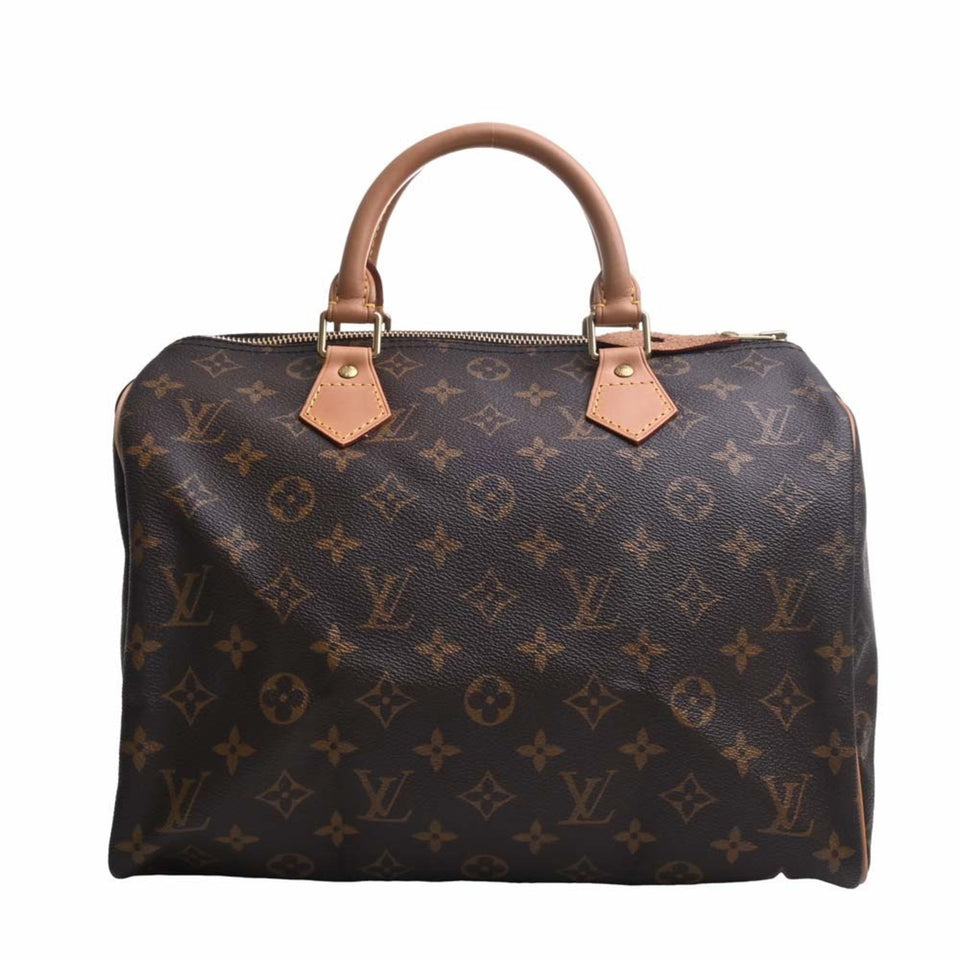 Louis Vuitton Monogram Handbag Boston Bag Brown Women's