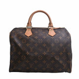 Louis Vuitton Monogram Handbag Boston Bag Brown Women's