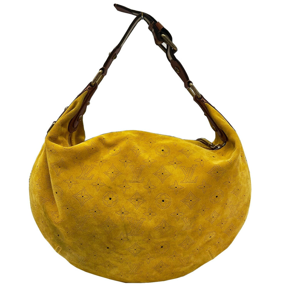 Louis Vuitton Onata GM Monogram Suede Shoulder Bag Vuitton Yellow Ladies