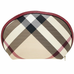 Burberry Beige Multi-Color Red Color Pvc Leather Pouch ( )