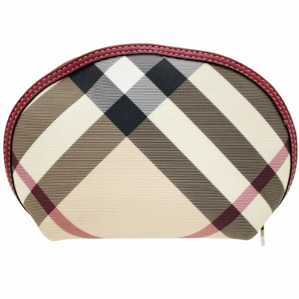 Burberry Beige Multi-Color Red Color Pvc Leather Pouch ( )