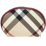 Burberry Beige Multi-Color Red Color Pvc Leather Pouch ( )