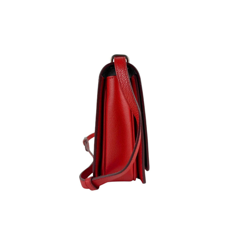 Burberry Red Color Leather Shoulder Bag ( )